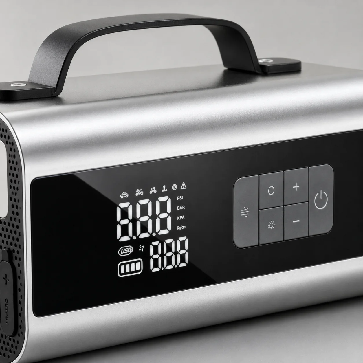 VJS-001 digital display and control panel close-up